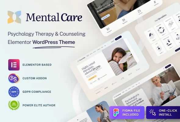 Mental Care - Therapy & Counseling Psychologist WordPress Theme Preview
